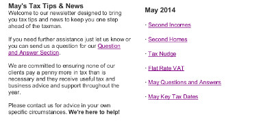 May 2014 Tax Newsletter